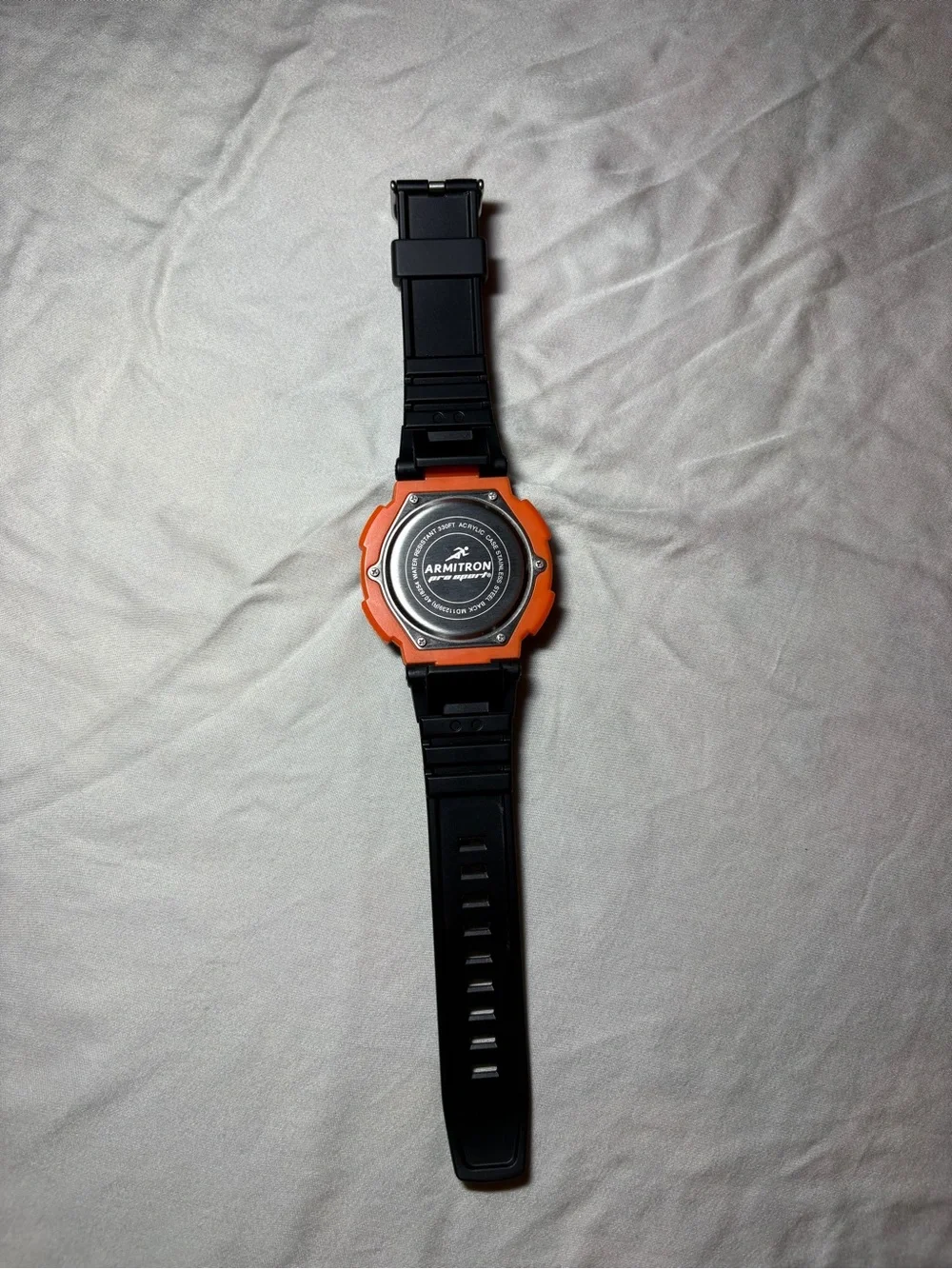 Armitron Black Sport Digital Watch with Orange Accent